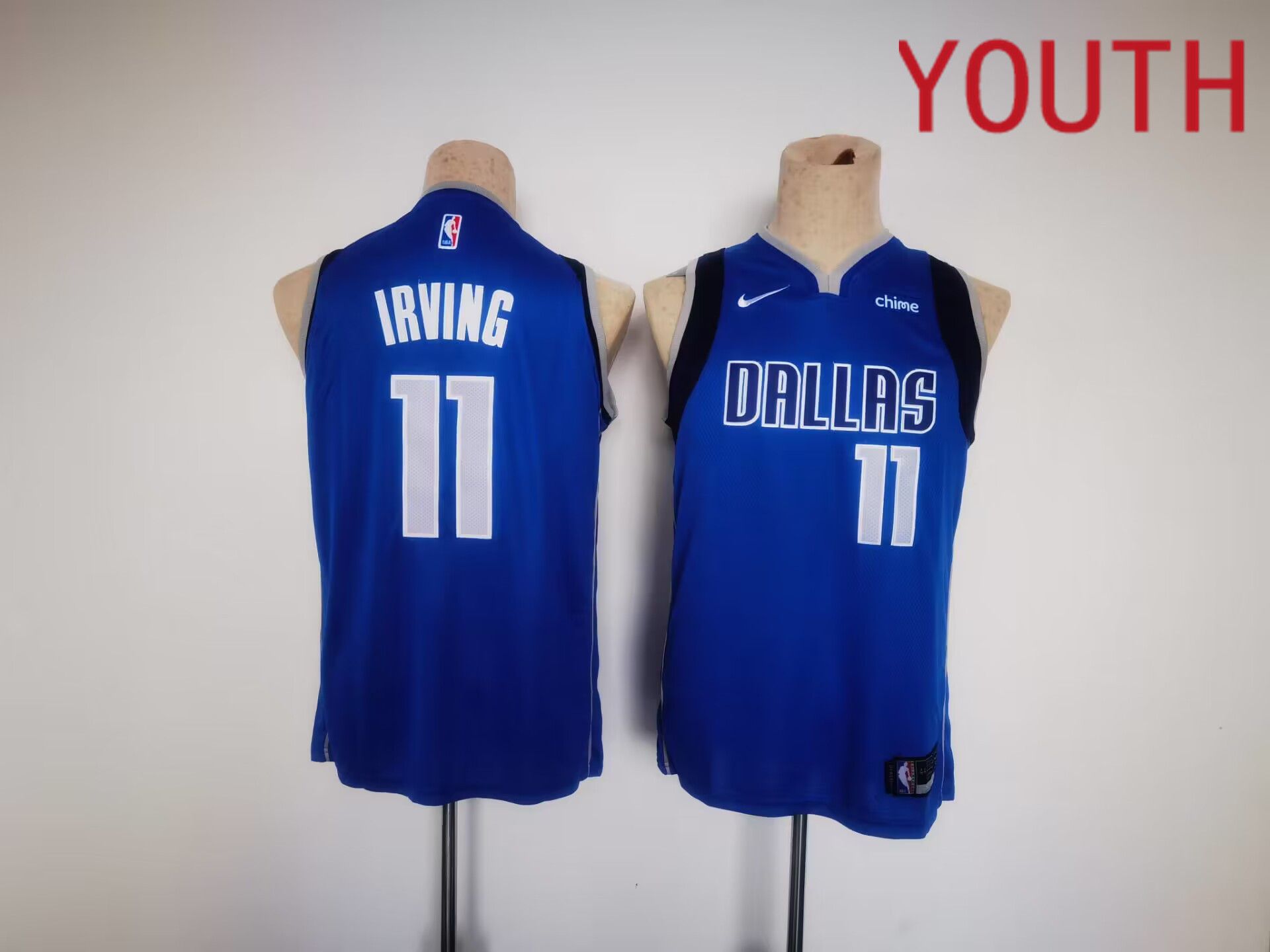 Youth Dallas Mavericks 11 Irving Blue Game Nike 2023 NBA Jersey